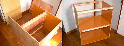 収納棚組み立て